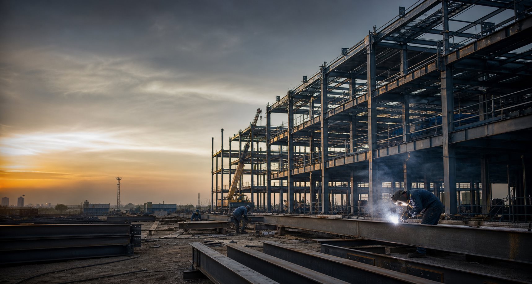 Ouvrage métallique en chantier