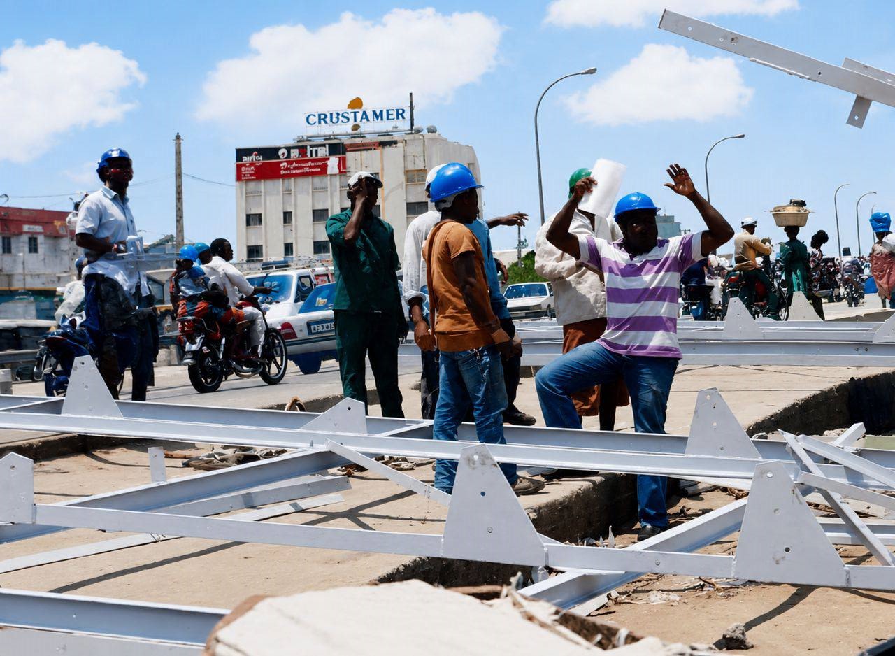 Assemblage au sol d’une charpente